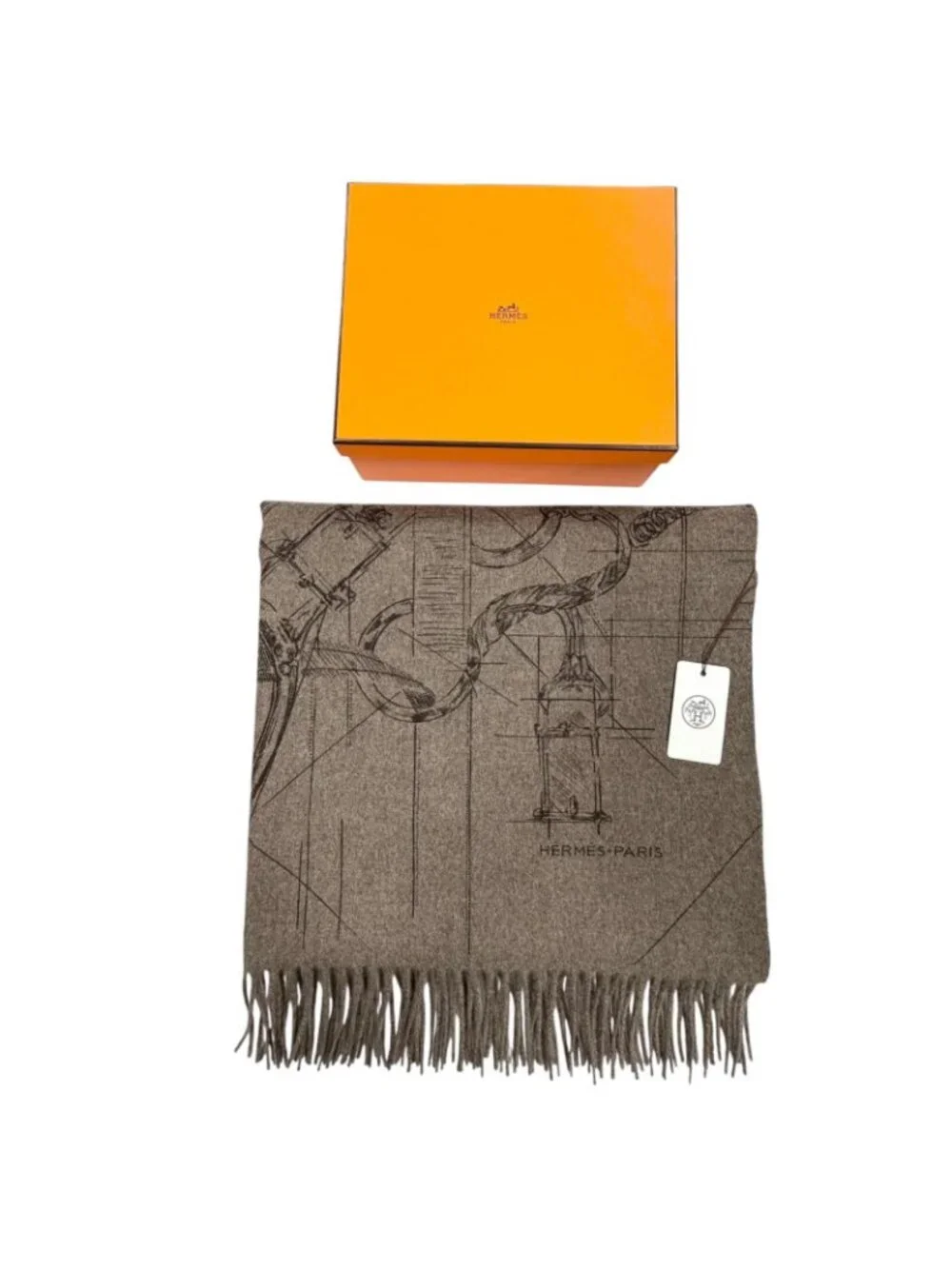 Hermes 100% 272800 Scarves Gray